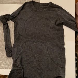 Lululemon long sleeve running top grey size 6